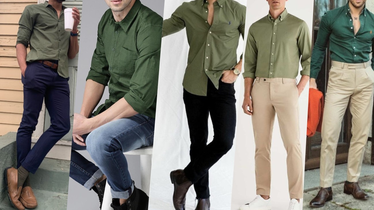 Green Shirt Matching Pants Combination Ideas for Men