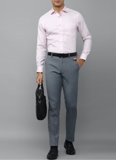 Light Pink Shirt with Grey Pants