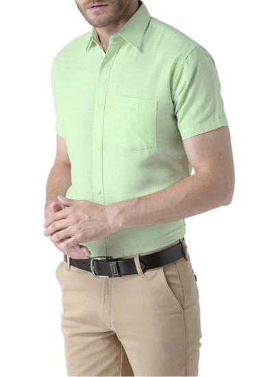 Mint Green Shirt with Cream Pants