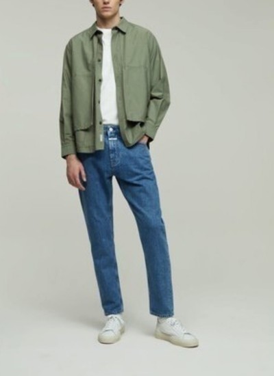 Olive Green Shirt with Blue Jeans