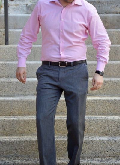 Pink Shirt With Grey Pants