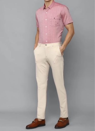 Pink Shirt and Cream Pant