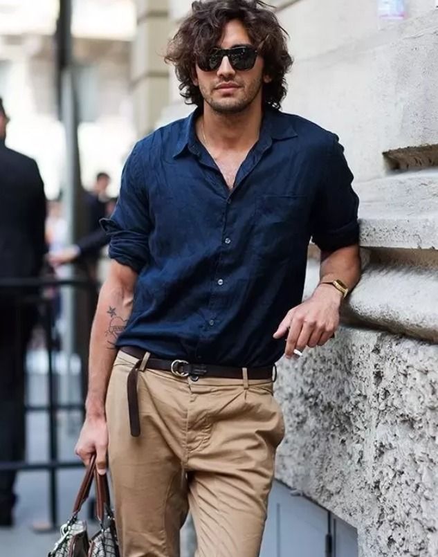 Brown Pants Combination with a Fashionable shirt