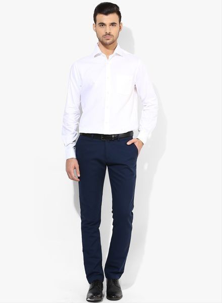 White shirts with Navy Blue Pants