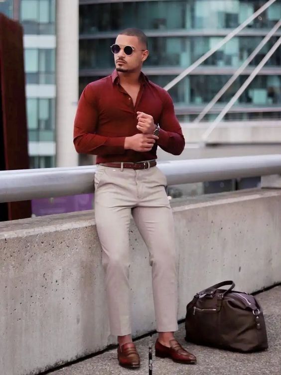 maroon shirt combination with pants