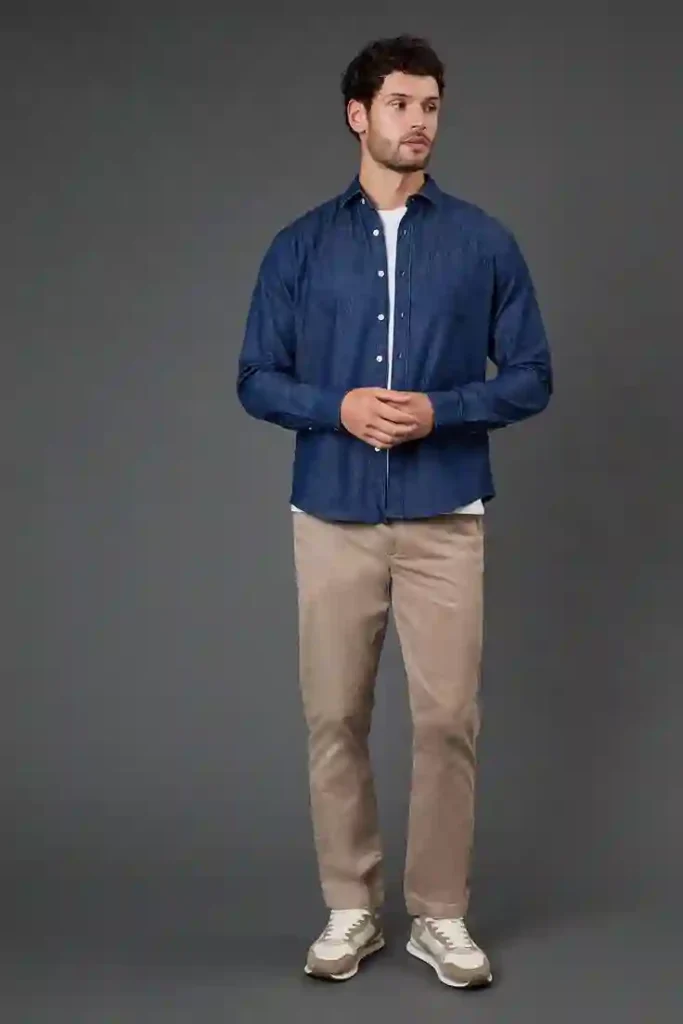 A denim shirt with perfect bottom