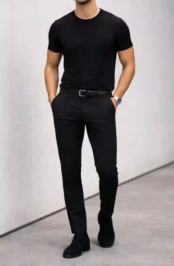 Black shirtst shirts combination with monotone bottoms