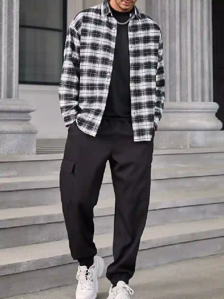 Add a chequered shirt