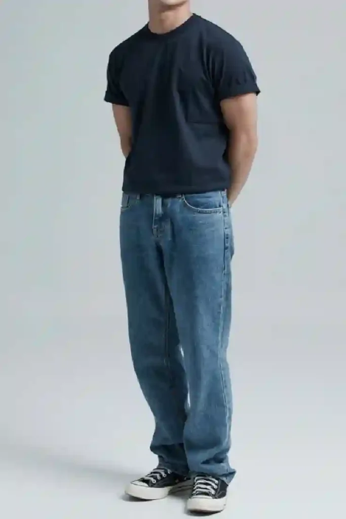 Layer with blue denim