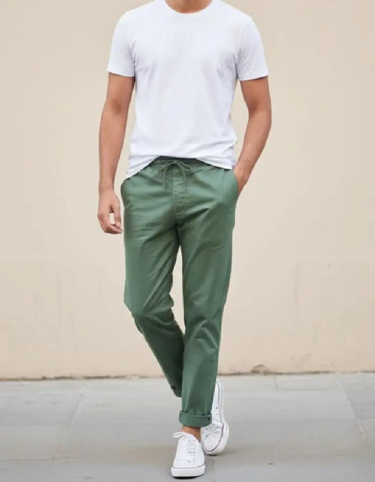 White t shirt combination with Chinos