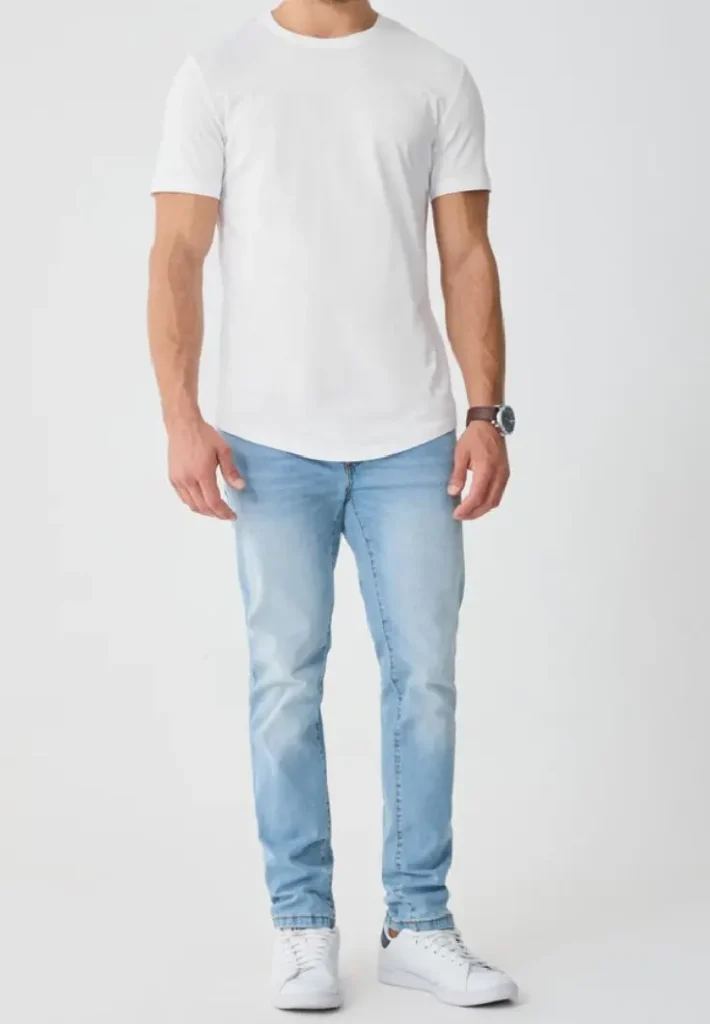 White t shirt matching jeans