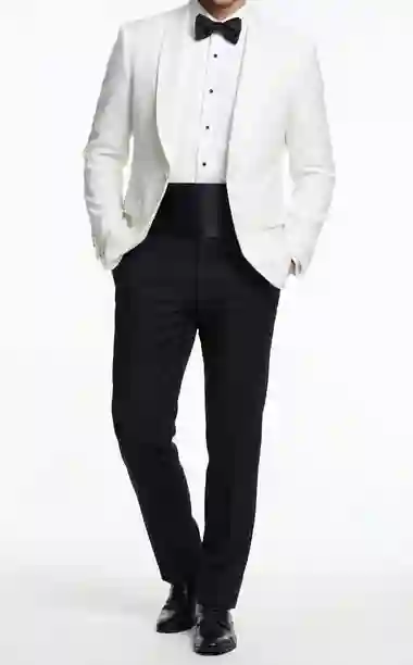 White Blazer with Bow Tie