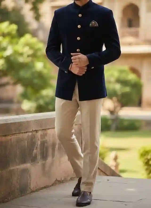 Elegant Bandhgala Jacket Traditional Indian Jodhpuri Formal Wear