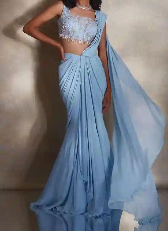 Fish Cut Saree Style